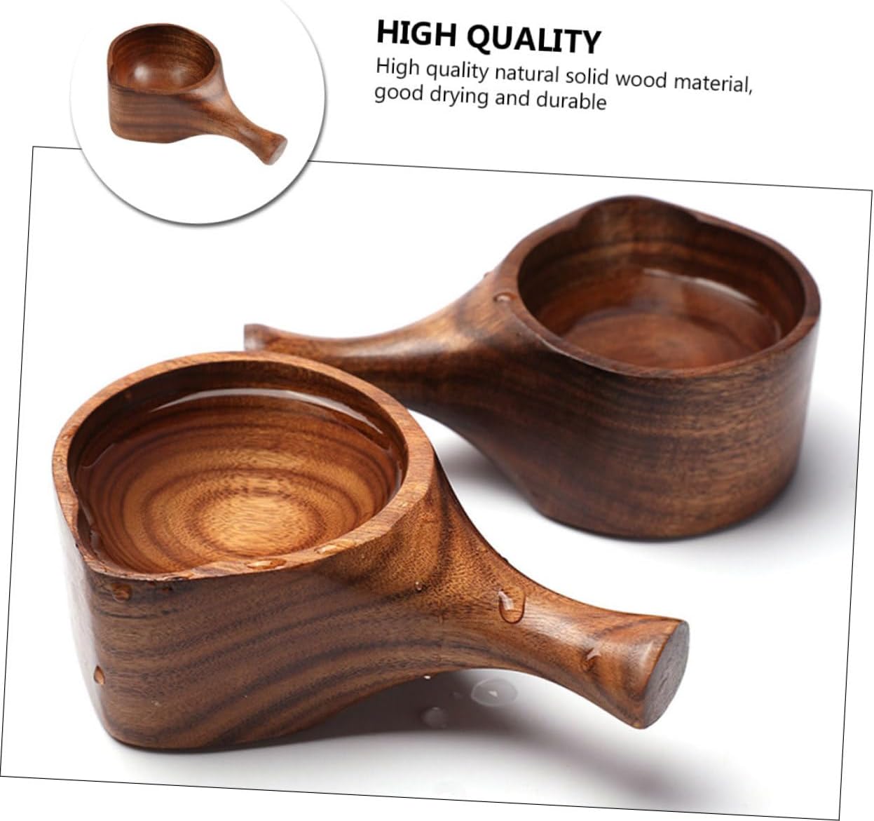 Solid Wood Short Handle Soup Spoon, Multipurpose Wooden Water Scoop for Kitchen, Rice, Coffee, and Sauna Use, 1pcs Natural Wooden Ladle for Home and Dining