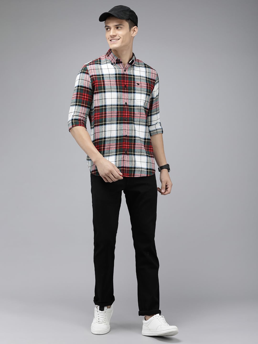 THE BEAR HOUSE Men Multi Checked Slim Fit Flannel Cotton Casual Shirt 4
