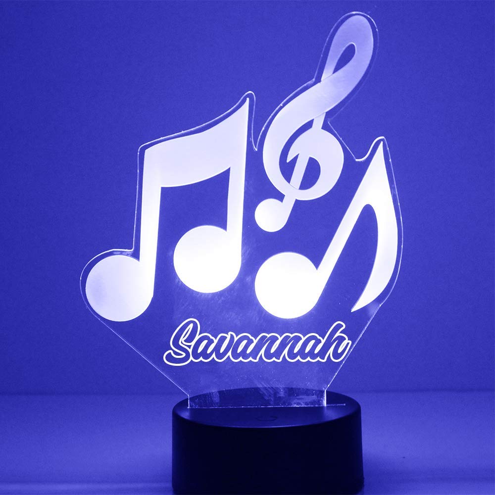 Music Custom LED Sign Night Light Lamp with Remote – Personalized Name or Image Display, Clear Acrylic Light Up Home Decor, 16 Colors & 4 Modes – Made in The USA