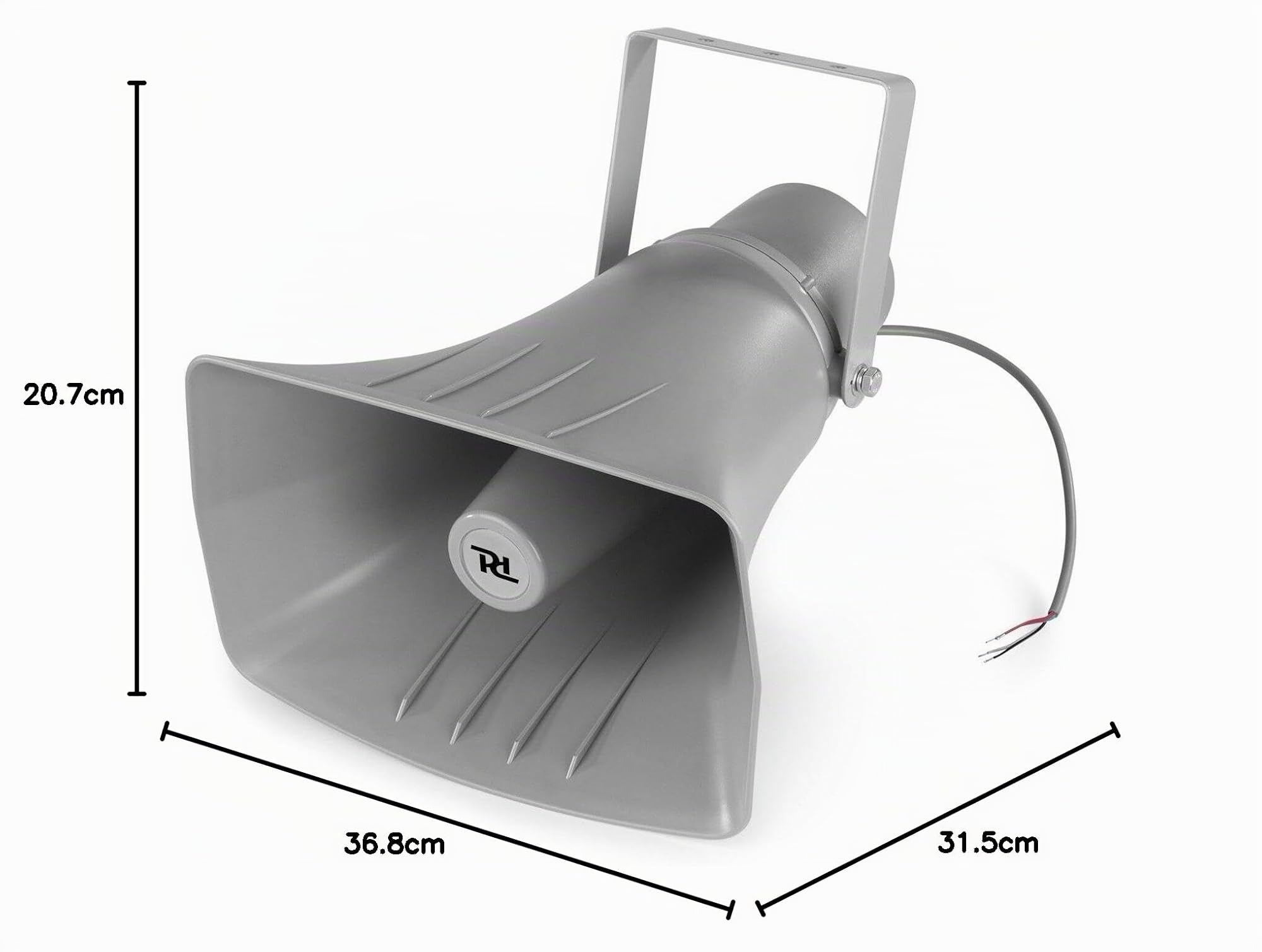 Power Dynamics Altavoz bocina de Largo Alcance, 100v, 7,5 W, 15 W y 30 W. Apto para Intemperie IPX6 con Carcasa de ABS Resistente. Ideal para megafonía, 100 V, se suministra con Soporte de Montaje