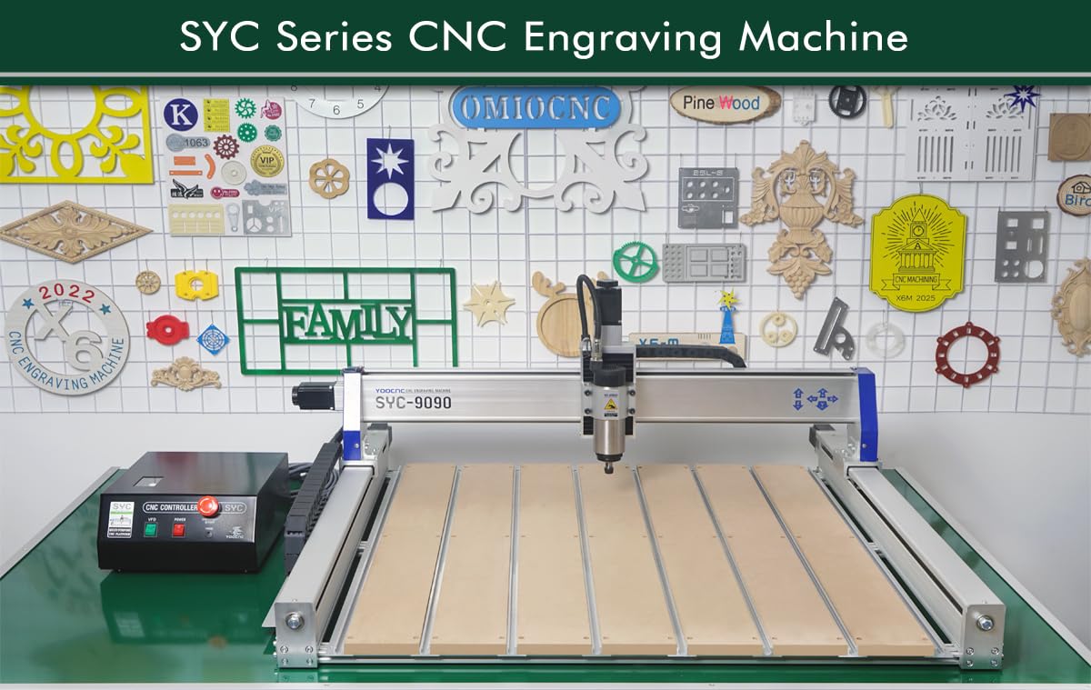 YOOCNC más pecise SYC9090 - Enrutador cnc con husillo de 2200 W para carpintería CNC máquina de grabado CNC/grabador cnc tallado y máquina de perforación para metal