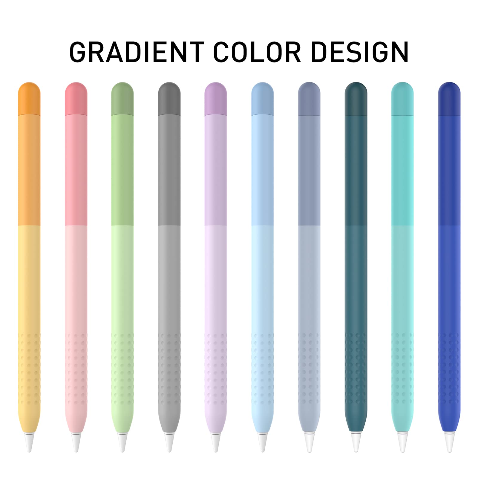 Delidigi Etui na Apple Pencil 1. generacja, silikonowy pokrowiec w kolorze gradientu akcesoria do uchwytu na rękojeść kompatybilne z Apple Pencil 1. generacji (głęboki zielony)