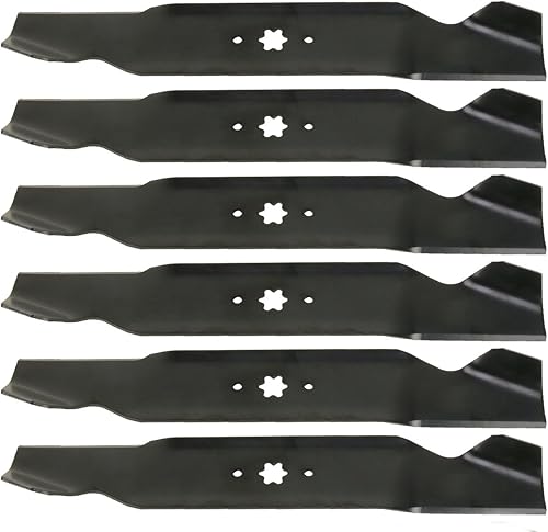 USA Mower Blades 6 MTD610SBP Elevador alto estándar para MTD Bolens Troy-Bilt Massey Ferguson 942-0610 742-0610 Longitud 19-516 pulgadas. Ancho 3