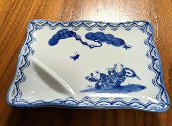 鍋島焼　其泉　桃絵　角皿　5枚セット imgrc0117370032.jpg