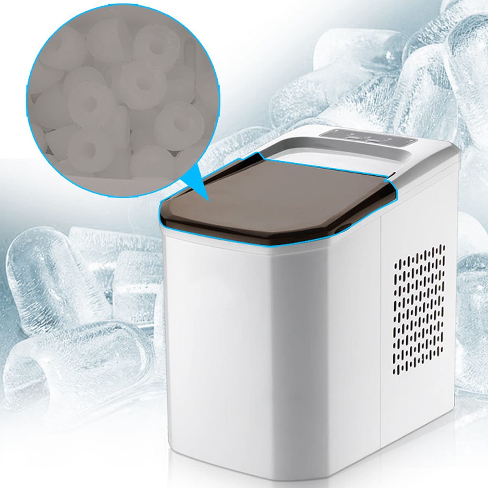 Macchina per il Ghiaccio da Banco GSN Z6, Mini Macchina per Cubetti di Ghiaccio Portatile per Casa, Ufficio, Bar e Uso Commerciale