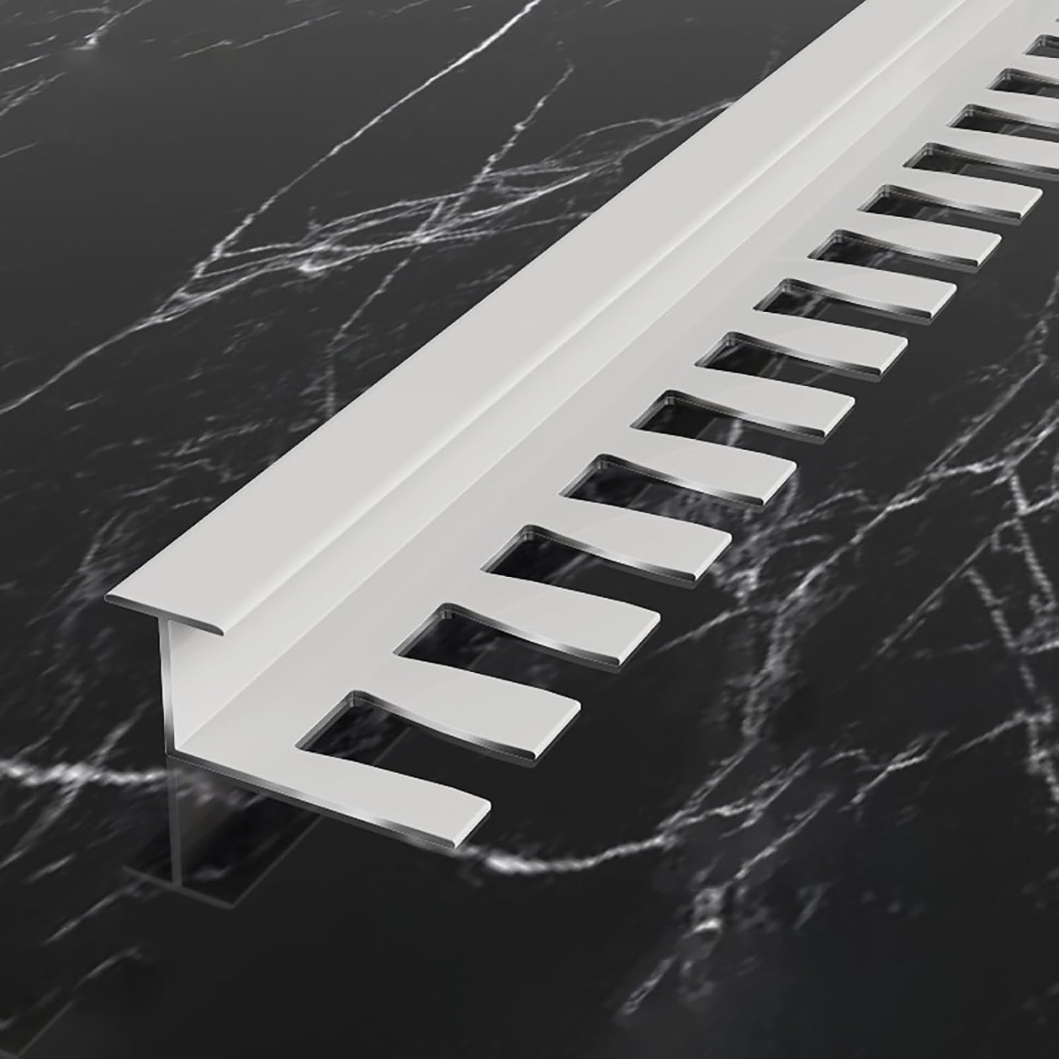Profilé Flexible en Aluminium en T (135 Cm, 2 Pièces), Bordure Et Profil De Transition Anodisés, Pliable pour des Aménagements sur Mesure, Installation F, Wei?, T-TYP_Hoch: 12MM