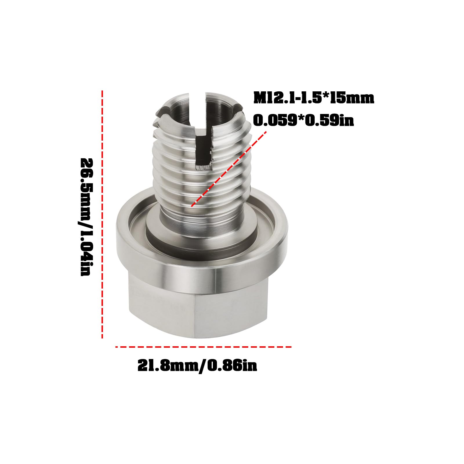 Kit riparazione tappo scarico olio M12.1-1.5x15MM filettatura autofilettante per auto SUV camion