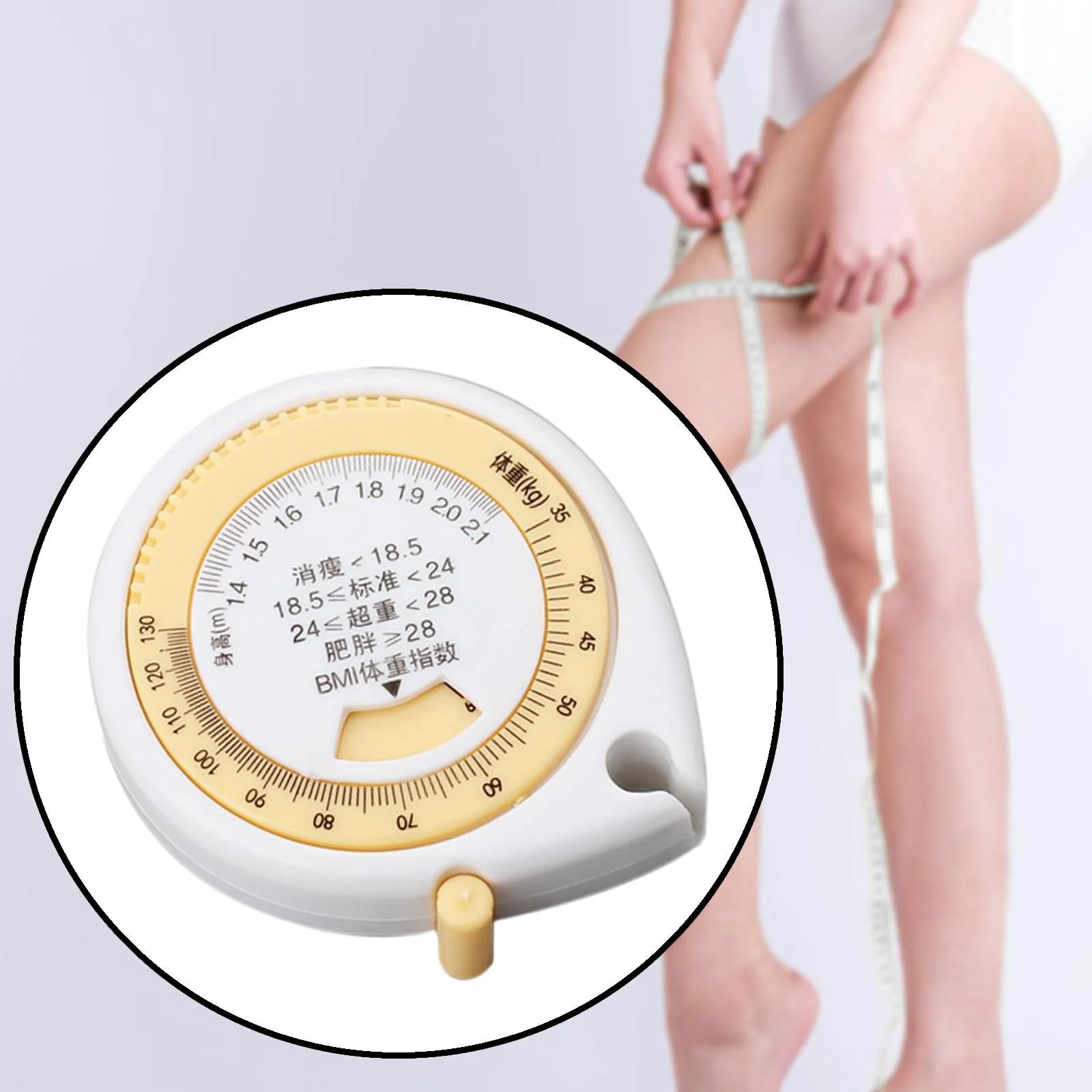 UCRAVO Measuring Tape Tailor Retractable Tape Sewing Tape Measure Bmi Body Mass Index Push-Button Retractable Locking Tape Multi-function Small Tape Measure Diet Simply Measure Tools 3