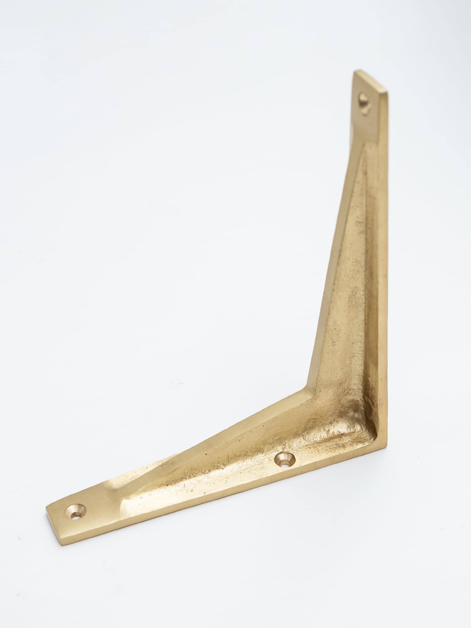 Brass Bee Satin Brass Shelf Brackets | Heavy Duty Brackets For Kitchen Bookshelf | Brass Shelving Heavy Solid Cast Brass | Sold Individually