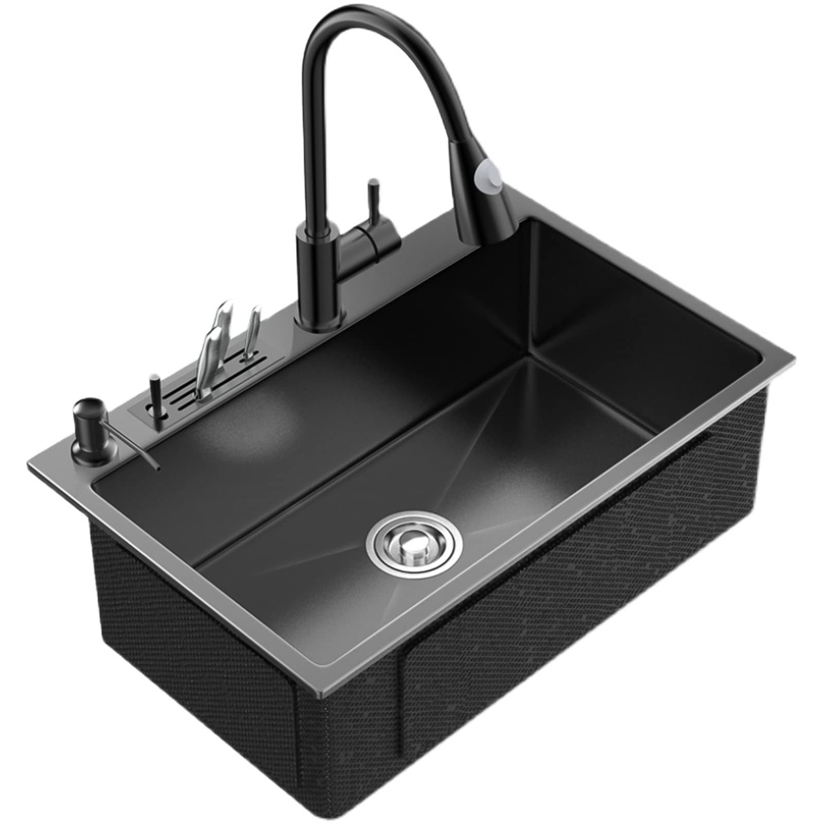 HOTIS Edelstahl-Küchenspüle 61x45,7 Cm - Große Einbau-Spüle Mit 2 Löchern, Schalldämmend