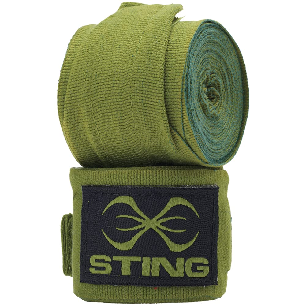 STING Elasticised Hand Wraps, Comfortable Wraps with Secure Support, Ideal for Boxing, MMA, Muay Thai, and Martial Arts, Wrist Wraps for Men and Women, Khaki, 3 m
