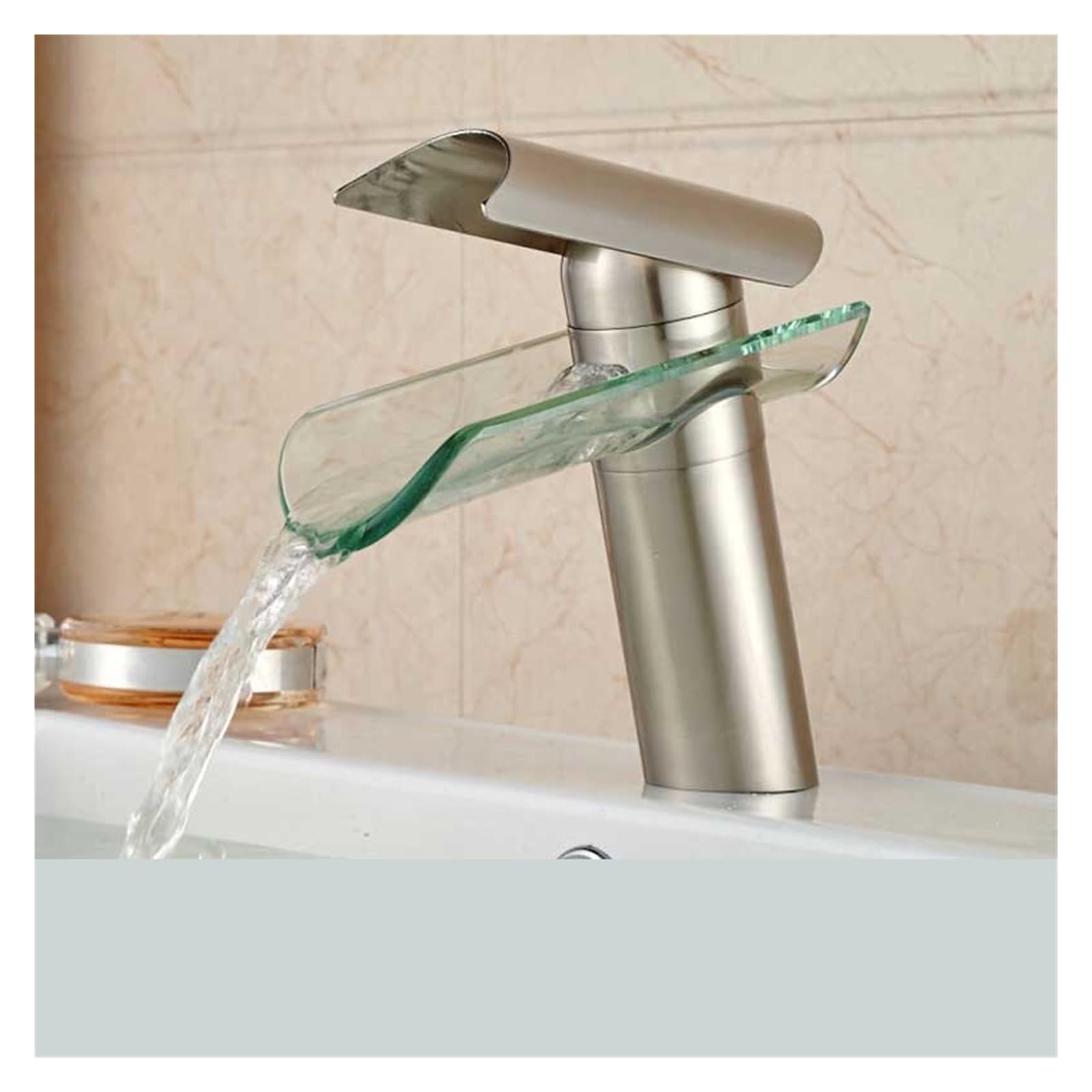 Robinet de lavabo cascade avec poignée unique pour un contrôle précis eau chaude froide