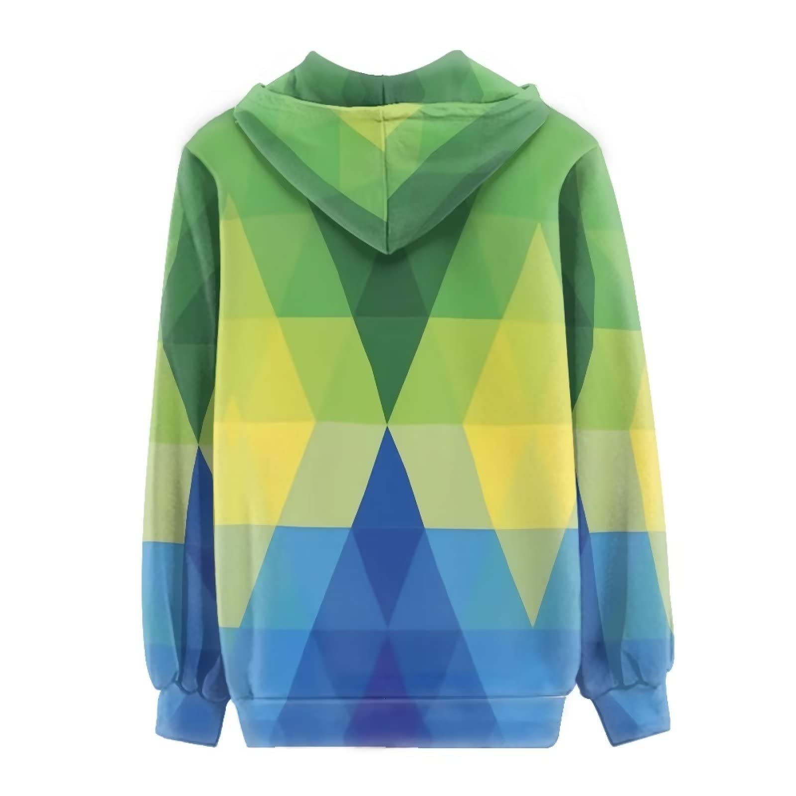 HUIACONG Rozmiar XS-5XL zapinane na zamek bluzy damskie pulower nastolatki bluza z kapturem, Kolorowy romb, L