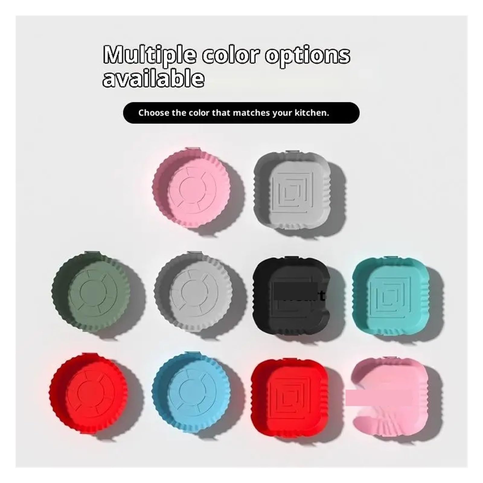 450°F Silicone Non-Stick Baking Mats, Dual Texture & Dishwasher Safe for Oven/Air Fryer, Crispy/Steam Cooking, 1/3/6Pcs(3PCS Red Round 22CM)