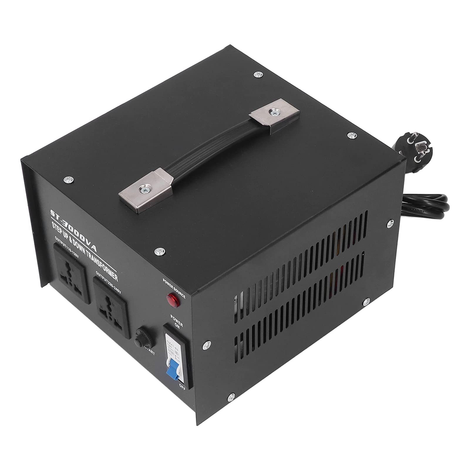 FTVOGUE Transformador de Voltaje de CA, Convertidor de Potencia de 3000 W Convertidor de Voltaje Reductor Elevador, Diseño de Transporte Compacto, Uso de Refuerzo de Potencia para Técnicos de