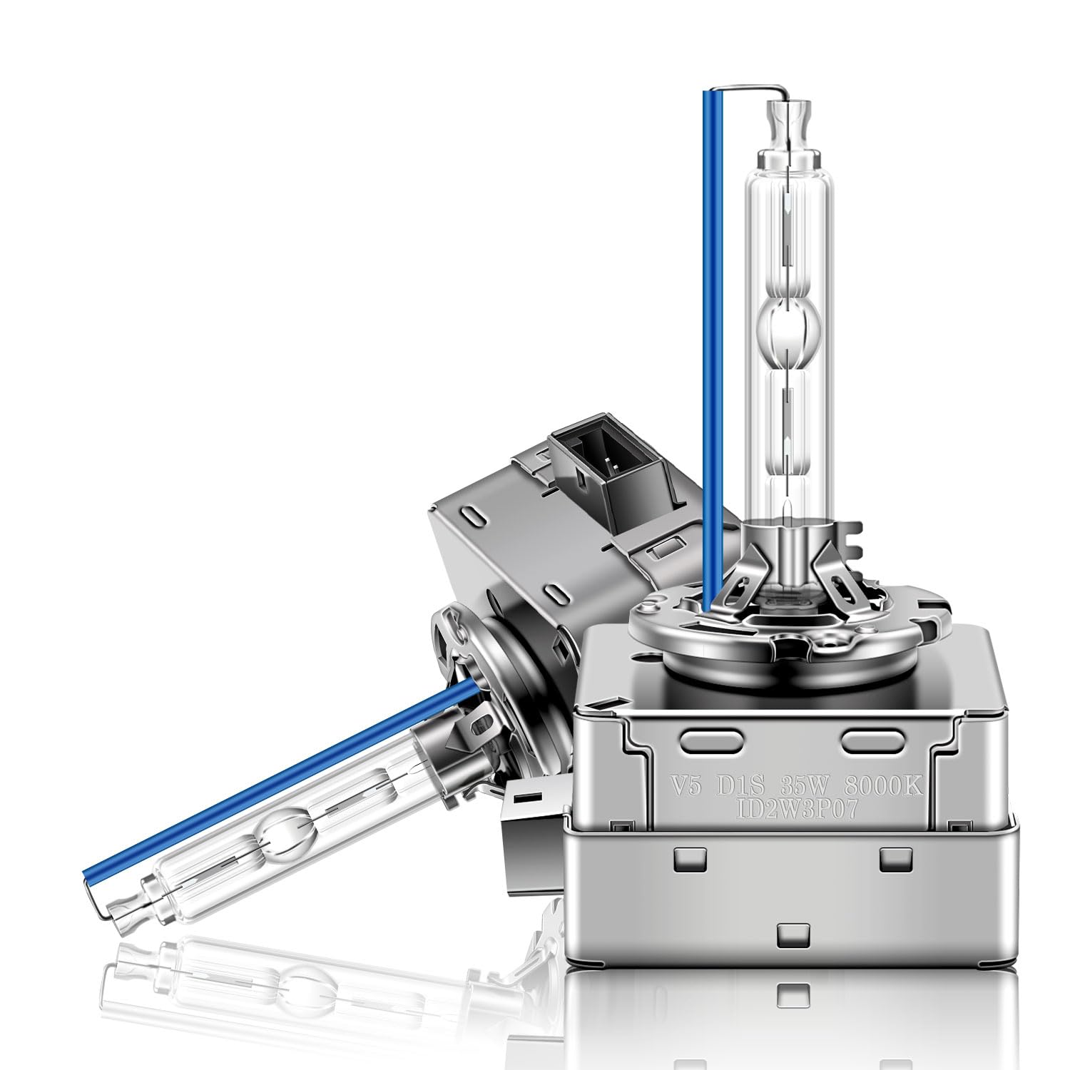 Erato D1S HID Xenon Headlight Replacement Bulbs Headlamp 8000k Blue With Metal Stents Base Car HID Conversion Kits 35W 12V Car Headlight Lamps 2 Pack of Special Car Bulbs (8000K, D1S)