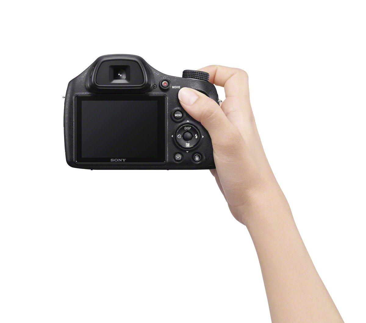 Sony DSC-H400 Fotocamera Digitale Cyber-shot, Sensore Super HAD, CCD da 20.1 MP, Obiettivo Sony con Zoom Ottico 63x, Nero