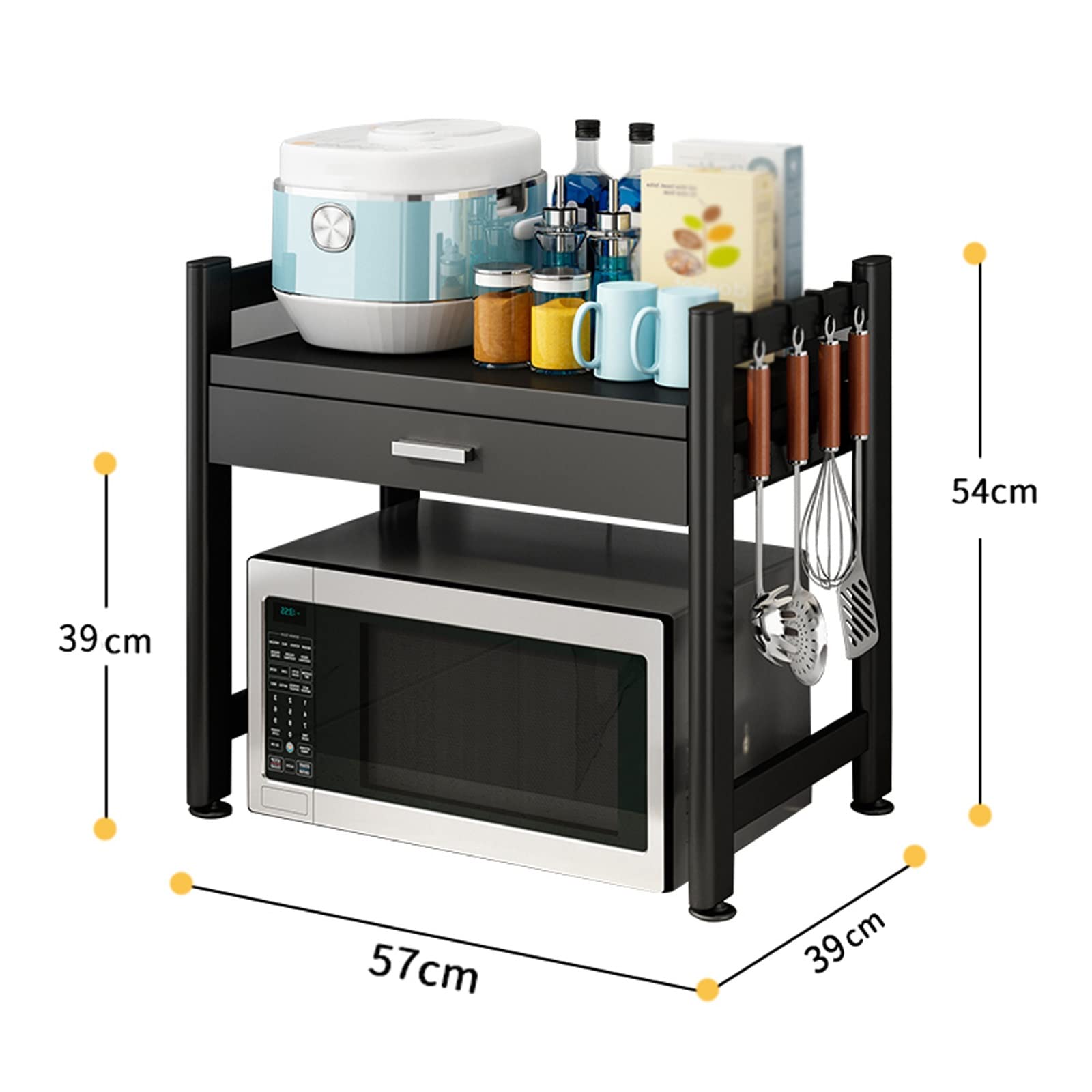 Amazon｜金属製電子レンジラック、 レンジ台 キッチン収納棚、引き出し
