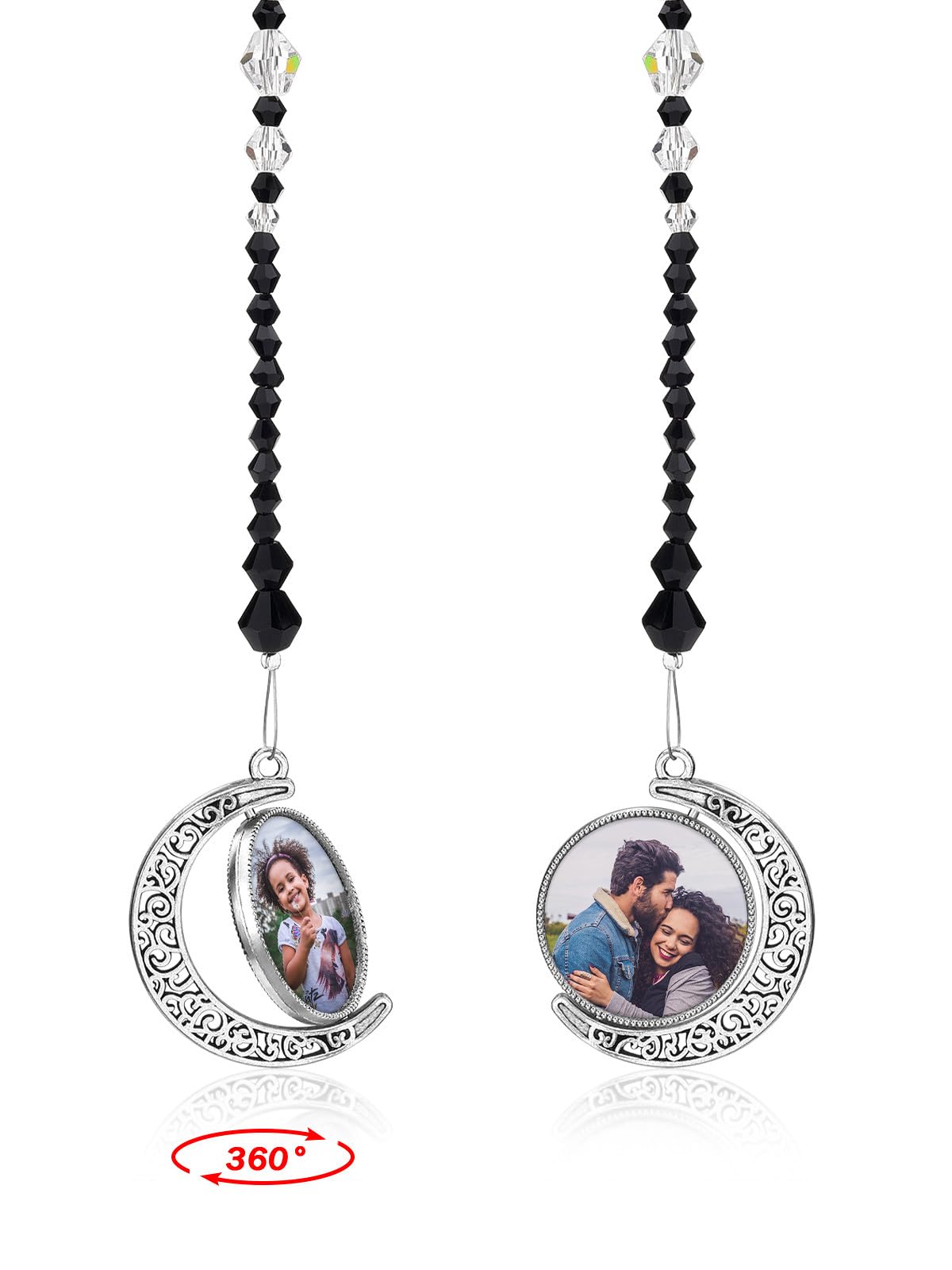 Personalized Double-Sided Photo Car Hanging Ornaments - Custom Photo Rearview Mirror Pendant Accessories For Women/Men