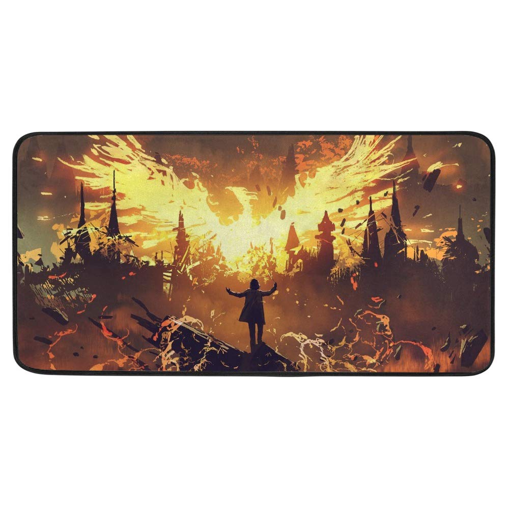 Tapis de cuisine antidérapant Cheshongg en polyester pour sécuriser le sol
