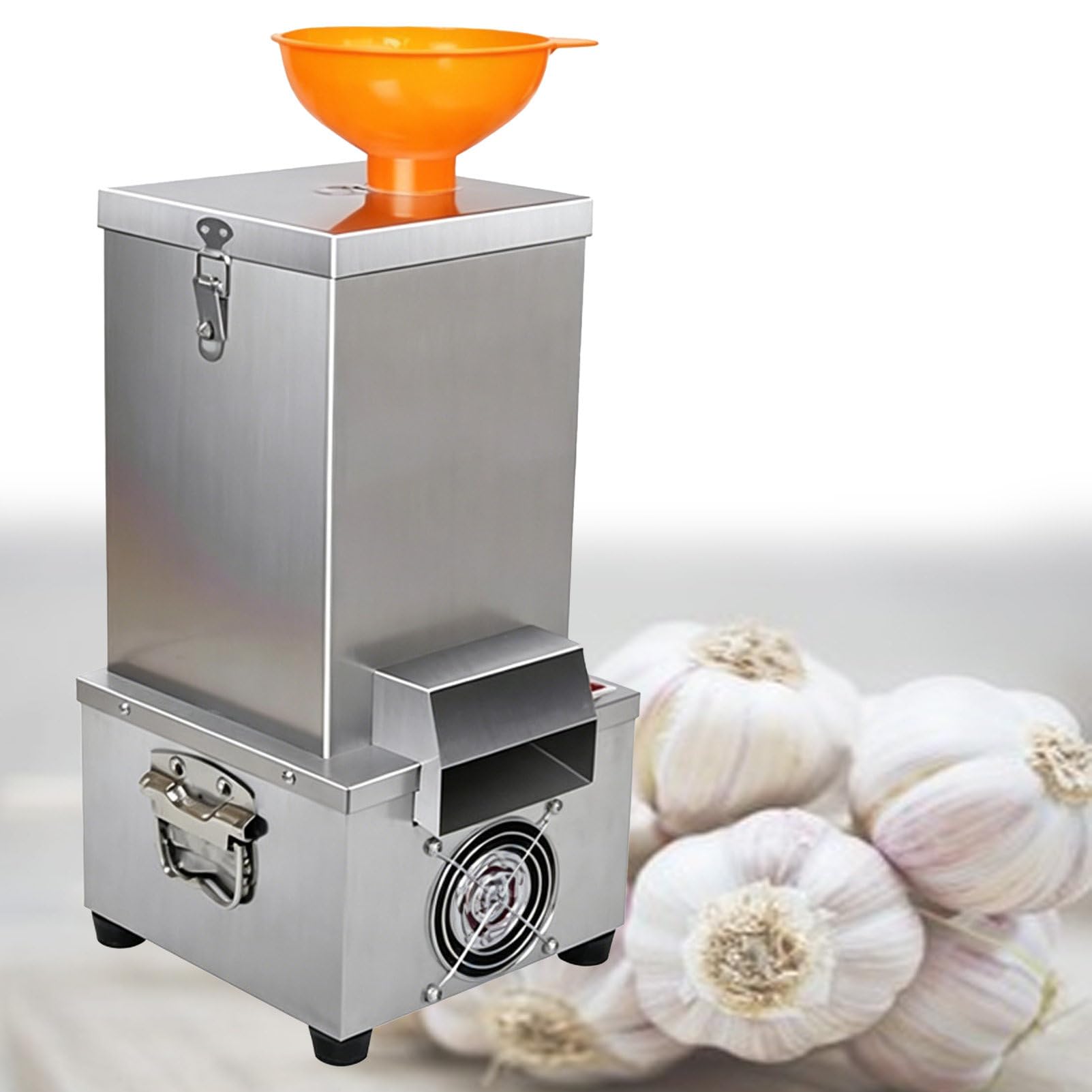 Pvxa Commercial Stainless Steel Garlic Peeling Machine, Automatic Electric Garlic Peeler Machine, 200w with Hopper 25kg/H, Electric Garlic Separating Machine