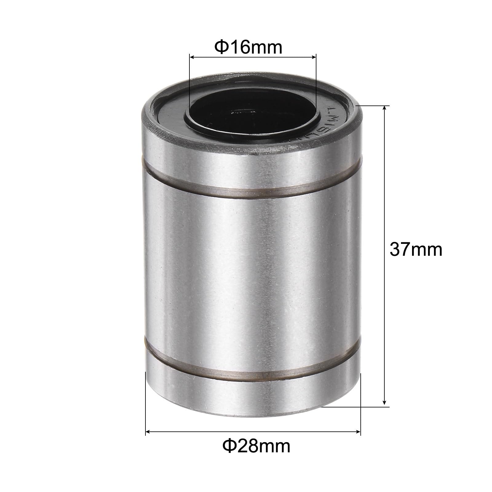 QUARKZMAN 12pz Cuscinetti Lineari a Sfere Lm16Uu, Diametro Foro 16mm, Diametro Esterno 28mm, Lunghezza 37mm, Cuscinetto a Movimento Lineare per Macchine Cnc e Stampanti 3D