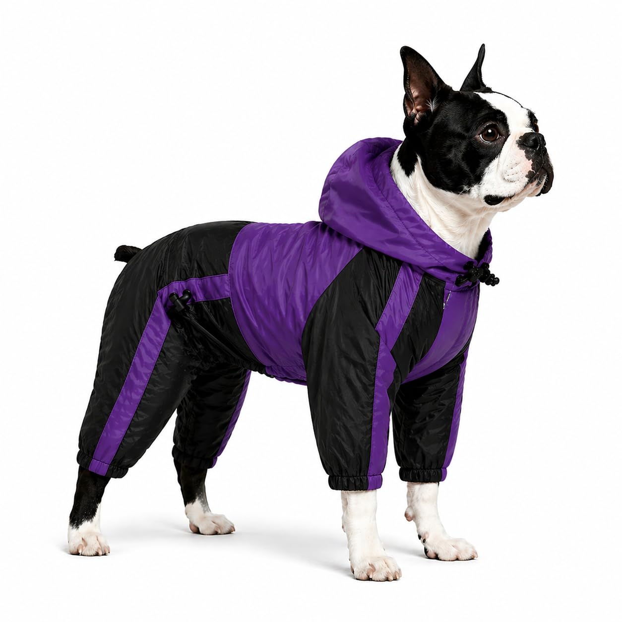 Lovelonglong Border Collie Dog Hooded Raincoat, Rain Jacket Poncho Waterproof Clothes with Hood Breathable 4 Feet Four Legs Rain Coats for Large Dogs Purple L-M+ โ image 1