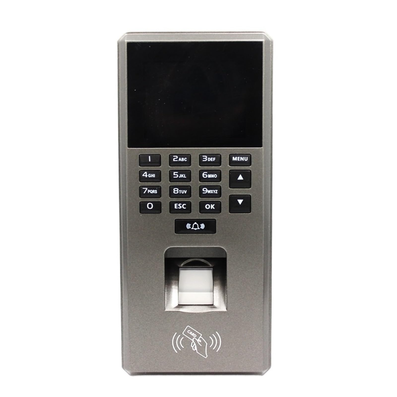 Clocking In Machine 6,1 cm, tastiera per controllo accessi con impronte digitali, sistema biometrico USB, registratore elettronico per presenze (grigio)