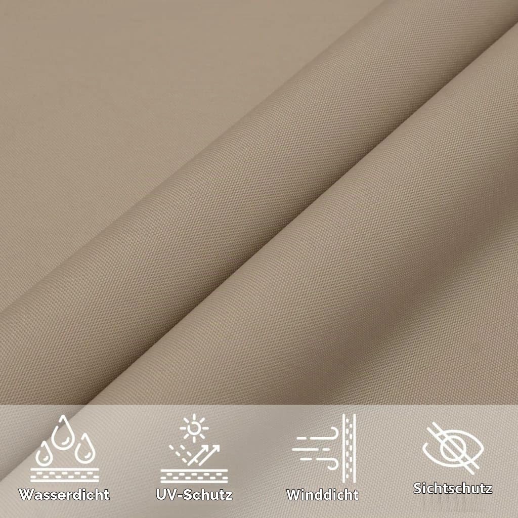 vidaXL Sonnensegel Wasserfest Sonnenschutz Windschutz Sonnendach UV Schutz Garten Terrasse Balkon Oxford-Gewebe Rechteckig 4x7m Taupe
