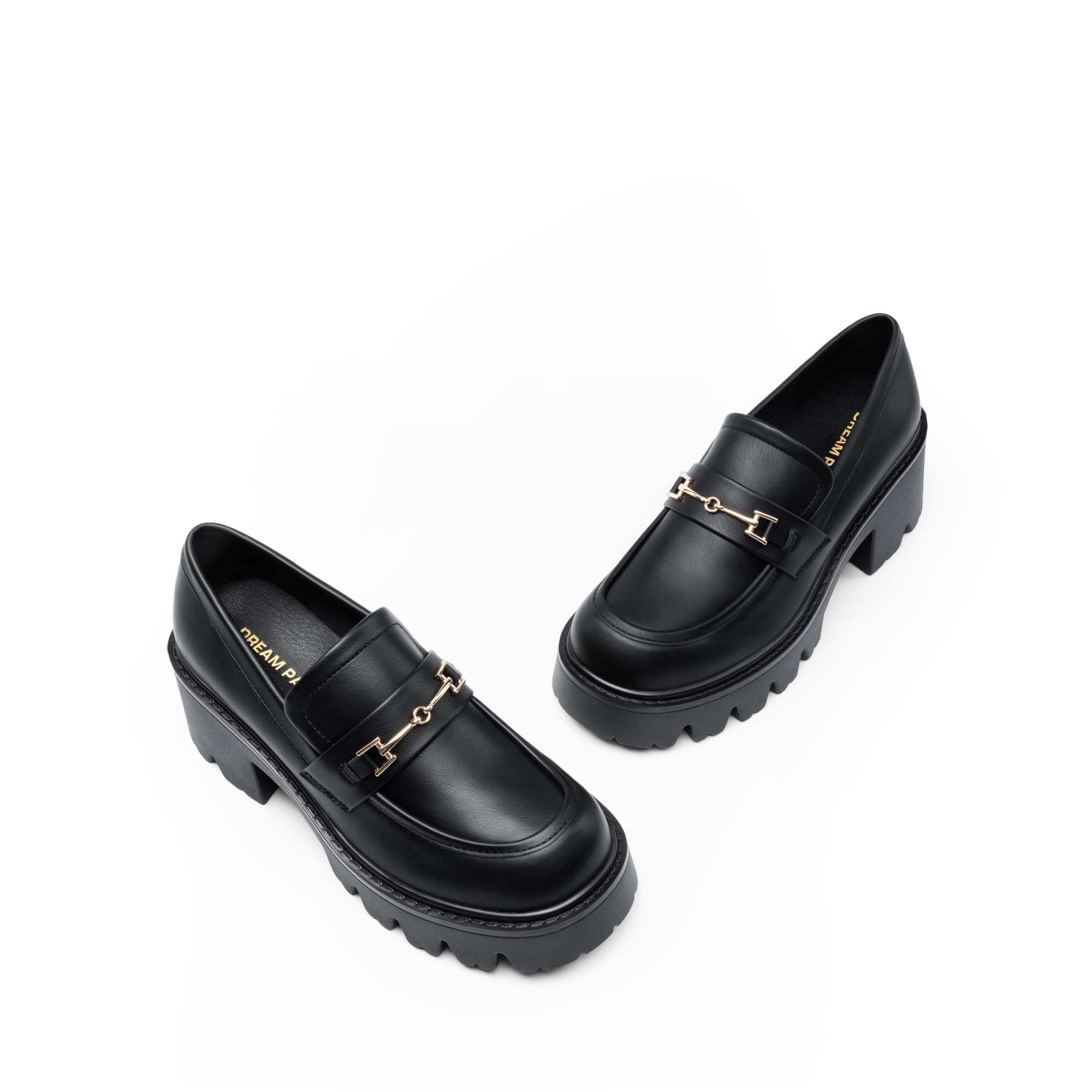 DREAM PAIRS Mocassin Femme Confortables à Plateforme, Mocassins en Cuir à Enfiler, Chaussures Loafers Habillées pour Bureau et Quotidien