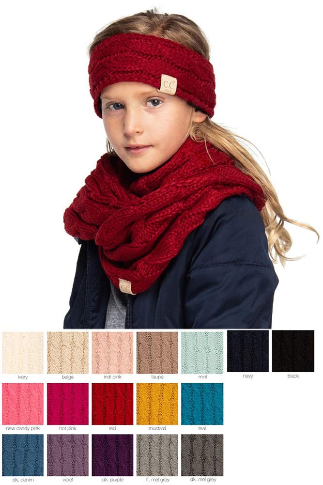 JINS CLOSET 3-9 years Kids Children Boy Girl Cable Knit Soft and Warm Neck Warmer Infinity Scarf