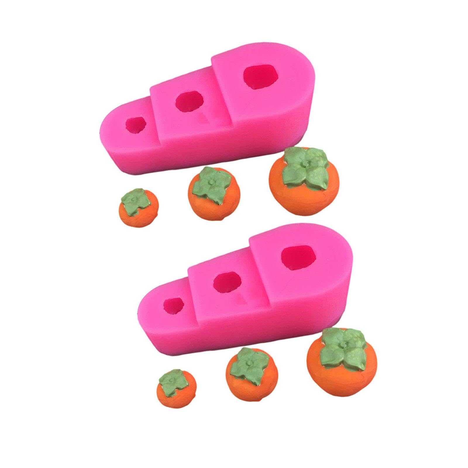 Oxxggkao 2Pcs 3-Cavities Fruit Silicone Cake Mold Multipurpose Silicone Mold for Candy Chocolate Soap Making Epoxy Resin Chocolate Cast Elastomer