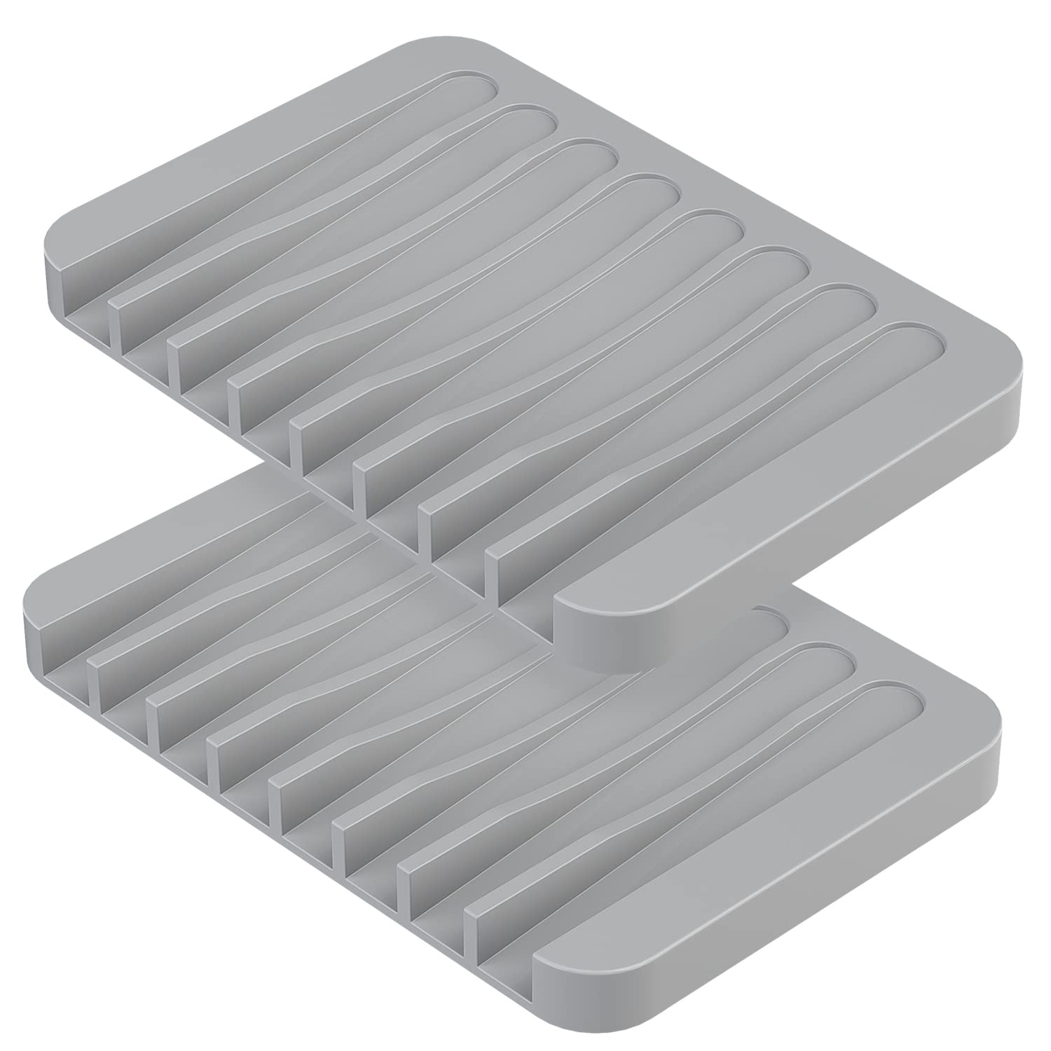 2 Portasapone In Silicone Con Scarico – Grigio/Bianco, Antiscivolo Per Doccia E Cucina