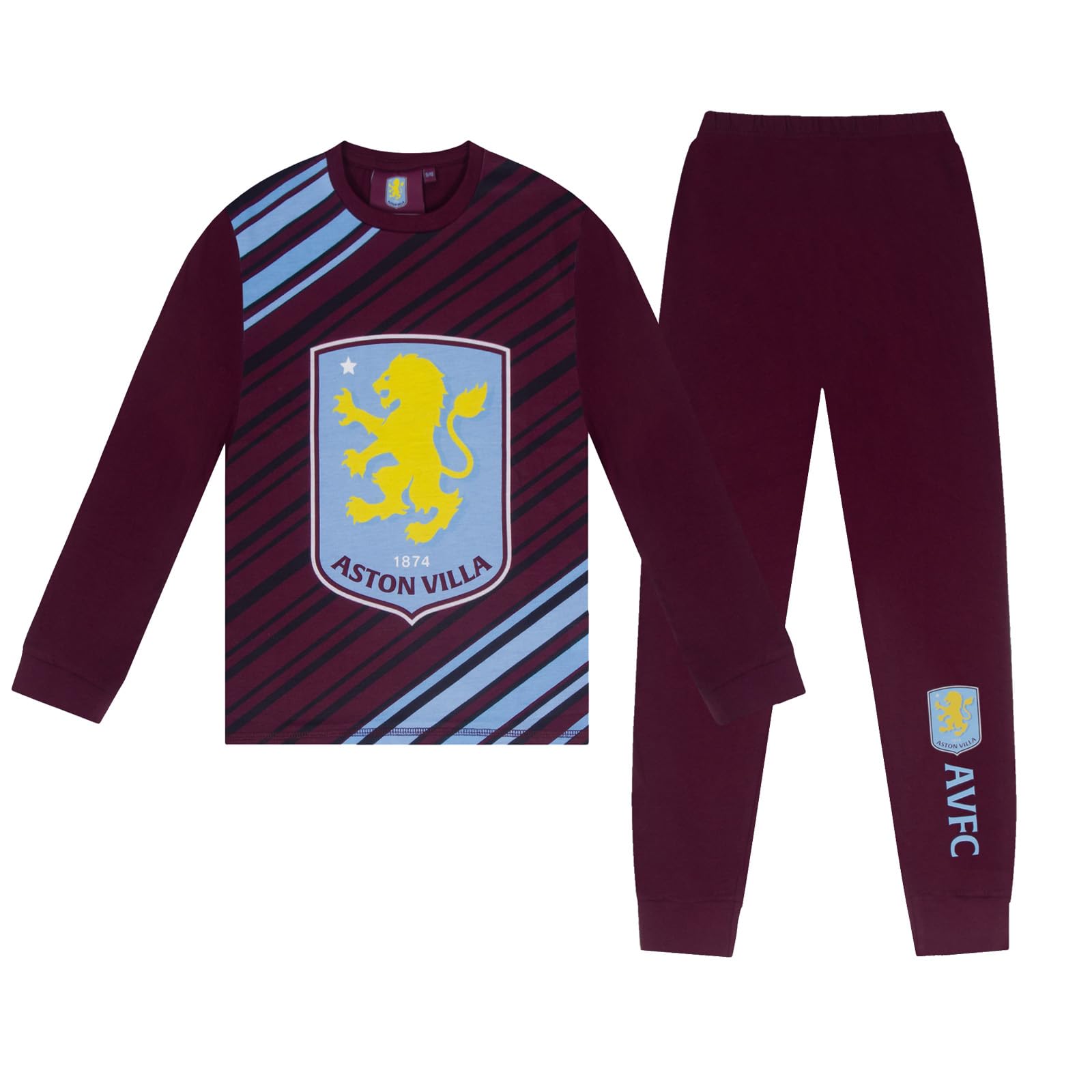 Aston Villa FC Boys Pyjamas Size 5-6 Years Burgundy