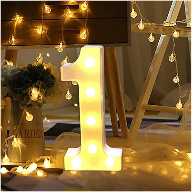 Light Up Numbers,Kaishengyuan Sign Light Up Number Letters Lamp for Wedding Birthday Party Battery Powered Christmas Lamp Night Light Home Bar Decoration