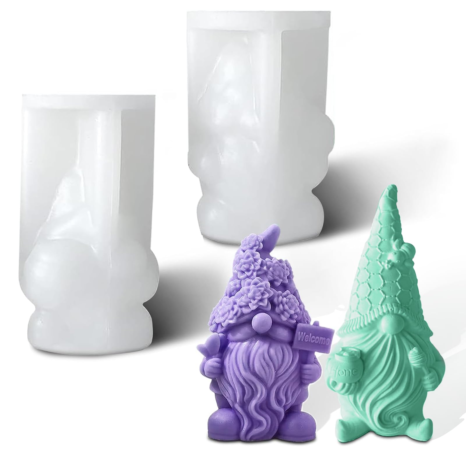 peiyee Stampi in Silicone 3D a Forma di Babbo Due Diversi Stampo