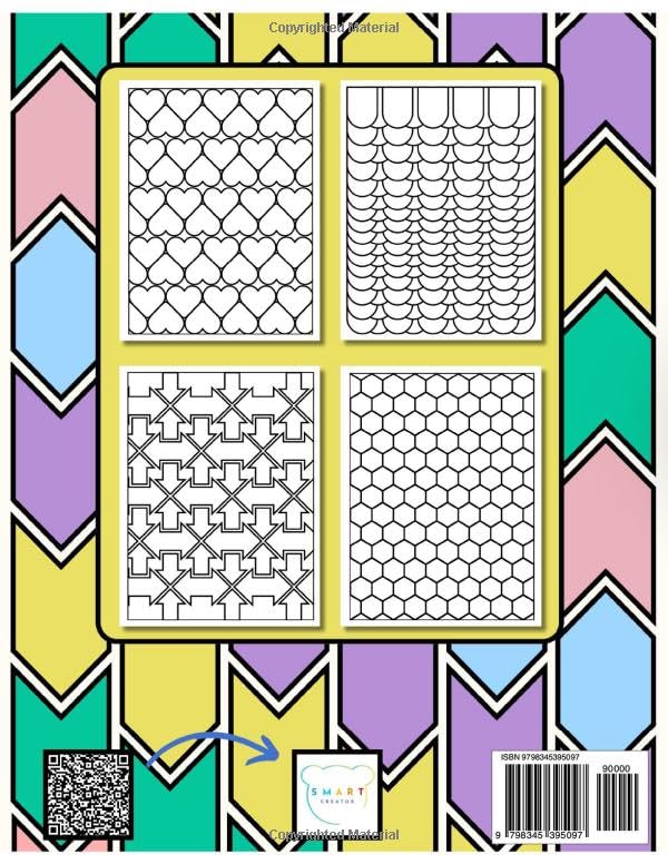 Satisfying Patterns Coloring Book: Stress Relief Coloring Book: 40+ Relaxing Patterns and Designs to Boost Coloring Creativity, Mindfulness, and Ease Anxiety. image 3