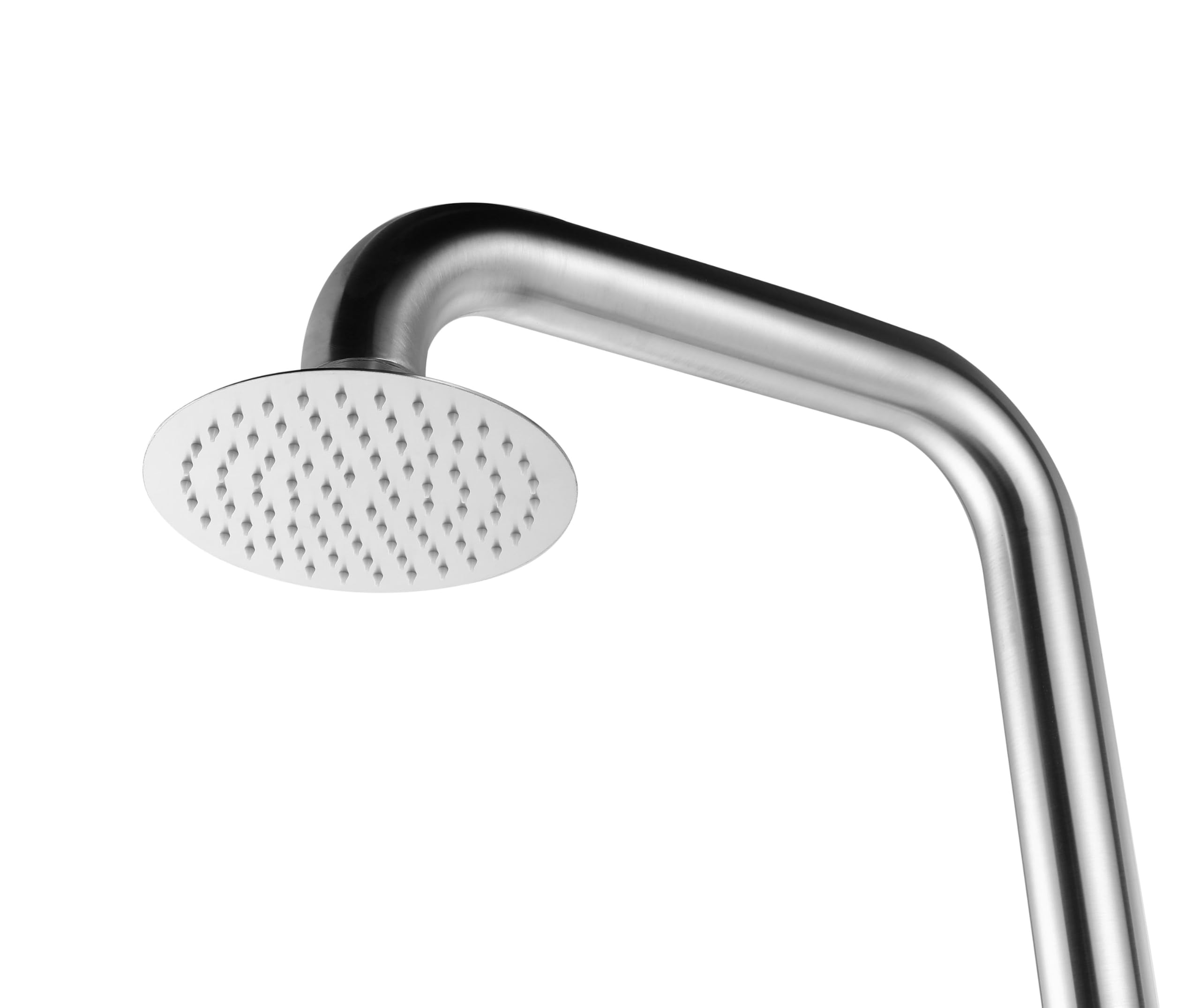 GardwellGartendusche 220 cm Outdoor Dusche mit Regenduschkopf Ø20 cm & Handbrause Pooldusche Edelstahl 304 gebürstet