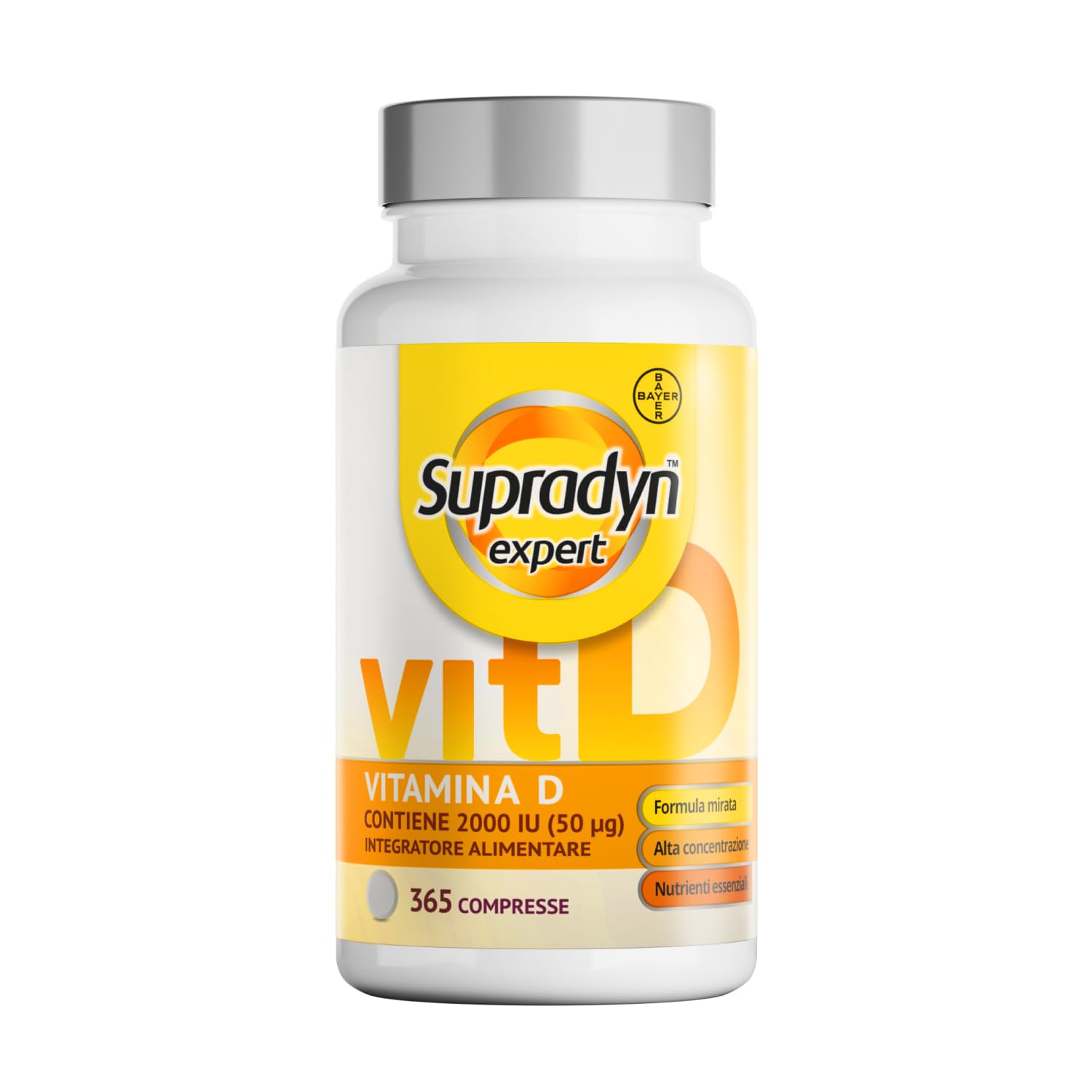 Supradyn Expert Vitamina D3 2000 UI (50 μg) - 365 compresse per 1 anno - Integratore di vitamina D ad alto dosaggio - Supporto per ossa, muscoli, denti e sistema immunitario - Vegetariano