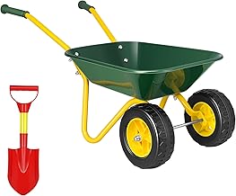 VIVOHOME Kids Wheelbarrow Children Garden cart with Toddler Gardening Tool Set Child Wheel Barrel Outdoor Indoor Toys Gift Green