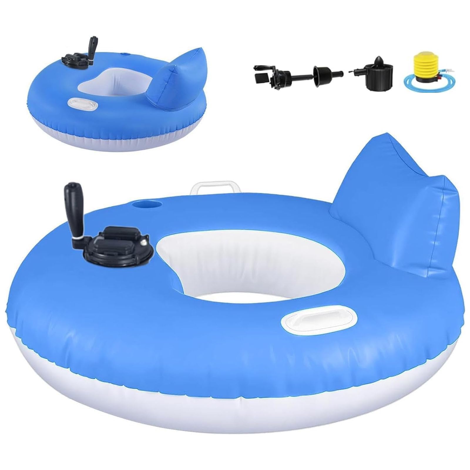 Flotador motorizado de Piscina, Tumbona Inflable de Agua de Doble propulsor