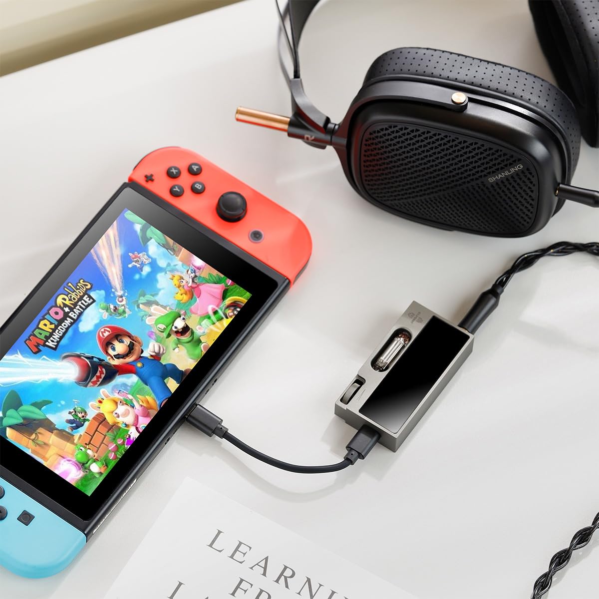 SHANLING UA7 Tragbarer Kopfhörerverstärker, High-End mit Röhrenaroma, USB-Dongle DAC-AMP, ES9069 DAC, Dual-JAN6418-Röhren, unterstützt 768 kHz/32 Bit, DSD512, 577 mW bei 32 Ω Ausgang, 3,5 mm + 4,4 mm