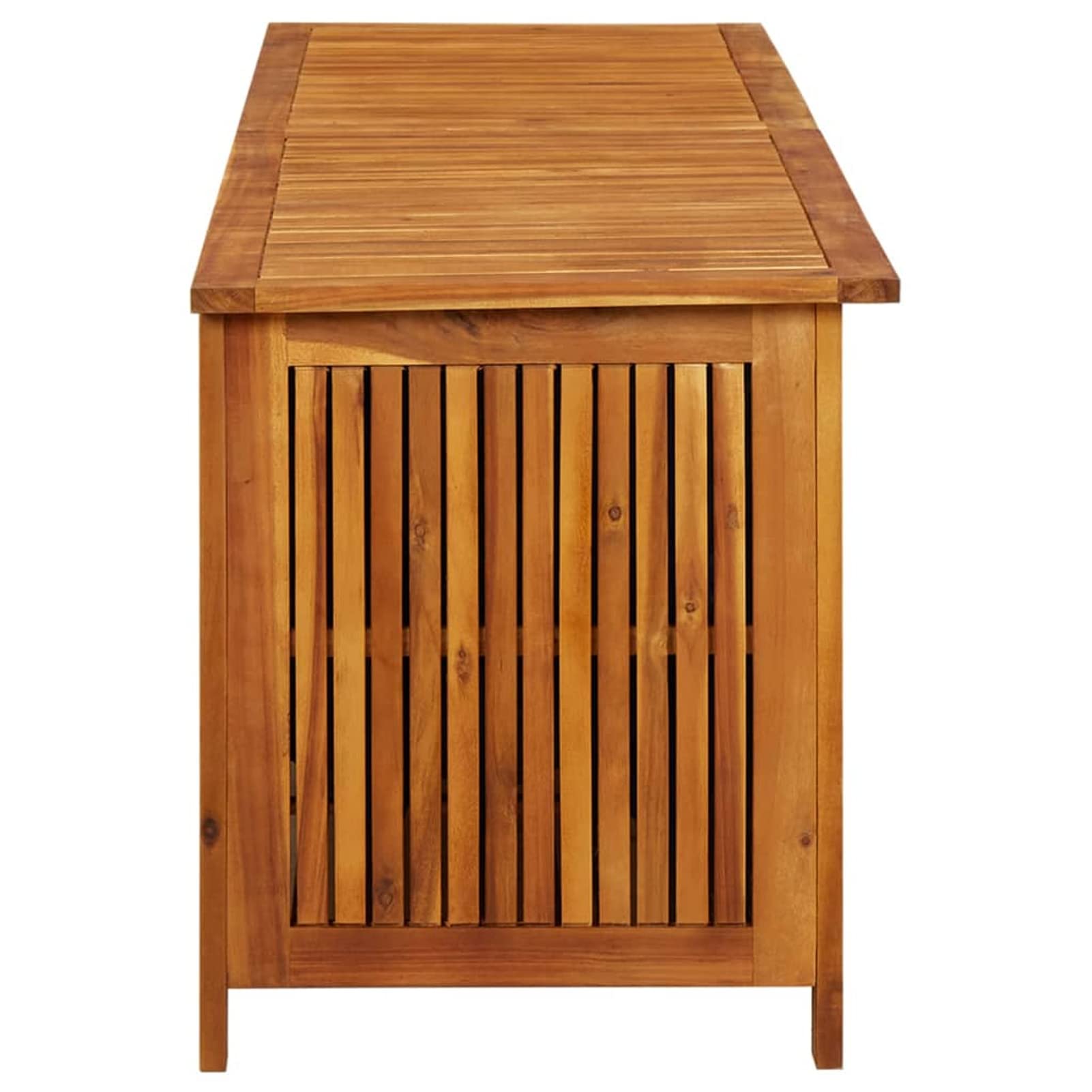 Gecheer Scatola portaoggetti da giardino, in legno di acacia massiccio, con borsa resistente all'acqua, 150 x 50 x 58 cm, per esterni, terrazza, piscina