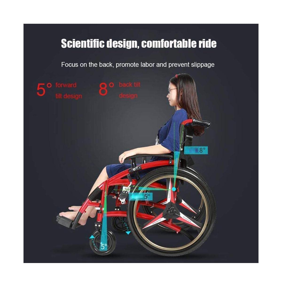 Wózek Inwalidzki Lekki Składany Wózek Inwalidzki Ręczny Sportowy Wózek Inwalidzki Ergonomiczne Zaawansowane Medyczne Krzesło Rehabilitacyjne