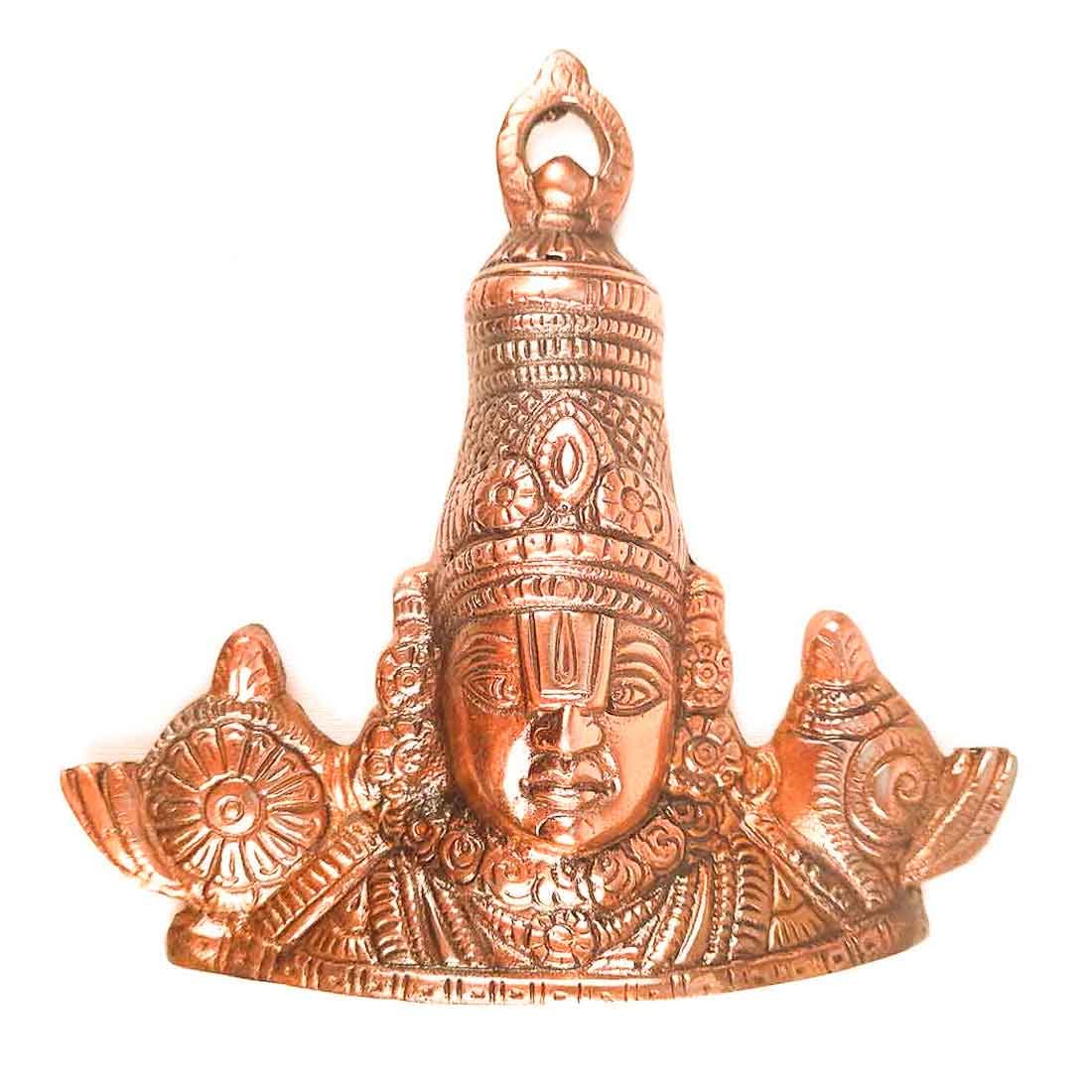 Apka Mart The Online Shop Traditional Balaji Wall Hanging for Home & Office Décor (Metal - Alloy | Color - Copper Shade | Size -6 Inch)