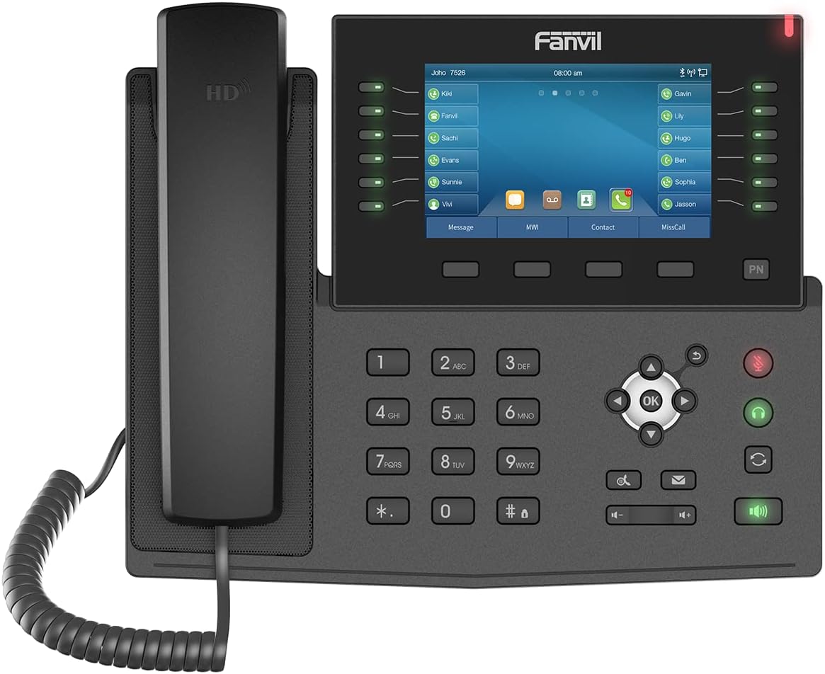 Fanvil X7C Enterprise VoIP Phone, 5-Inch Color Touch Screen, 20 SIP Lines, Dual-Port Gigabit Ethernet, Power Adapter Not Included Fanvil X7C Enterprise VoIP Phone, 5-Inch Color Touch Screen, 20 SIP Lines, Dual-Port Gigabit Ethernet, Power Adapter Not Included