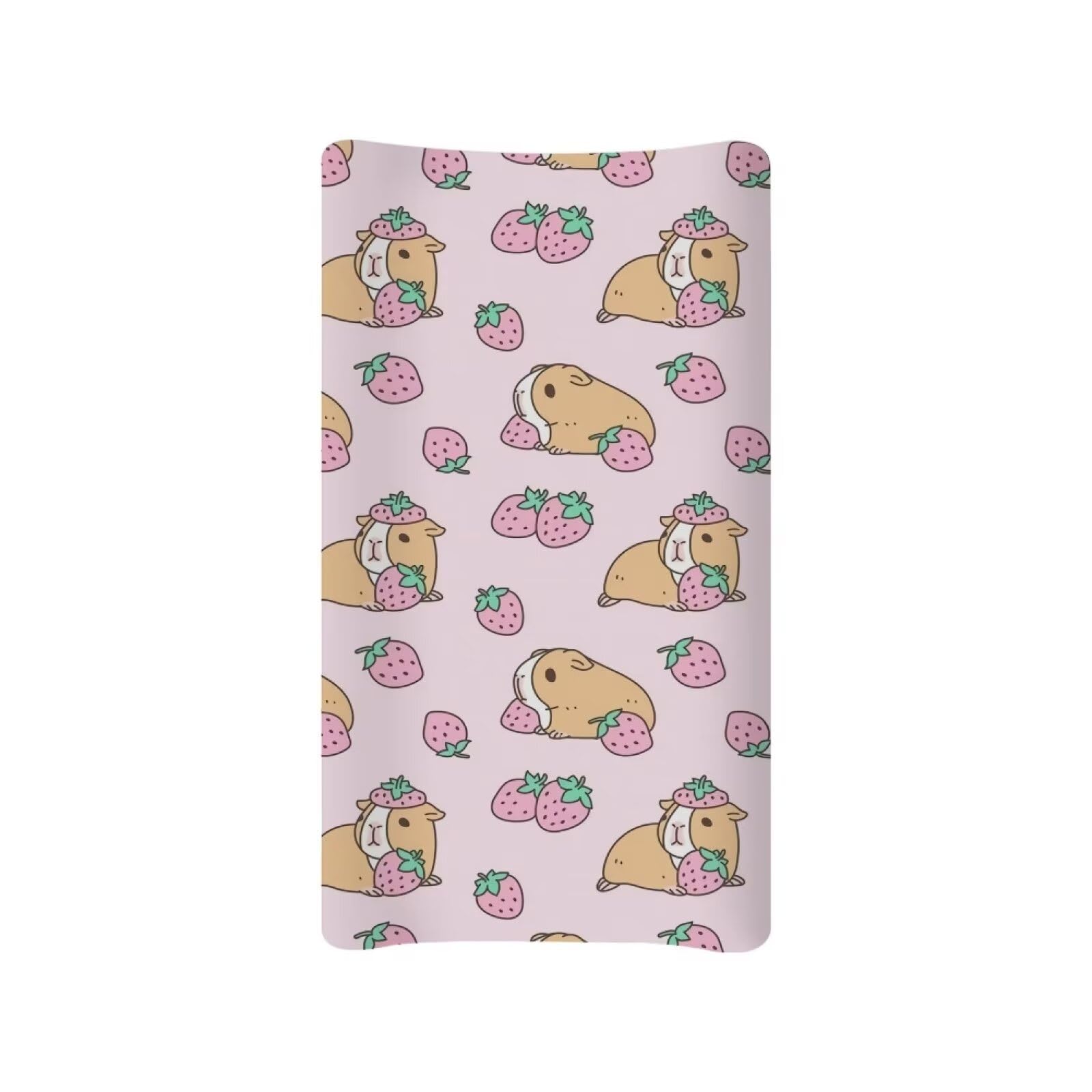BYCHECAR Guinea Pig Strawberry Baby Changing Pad Covers Infant Newborn Changing Table Cover Girls Diaper Table Change Mat Sheets Cover Soft Washable Stretchy