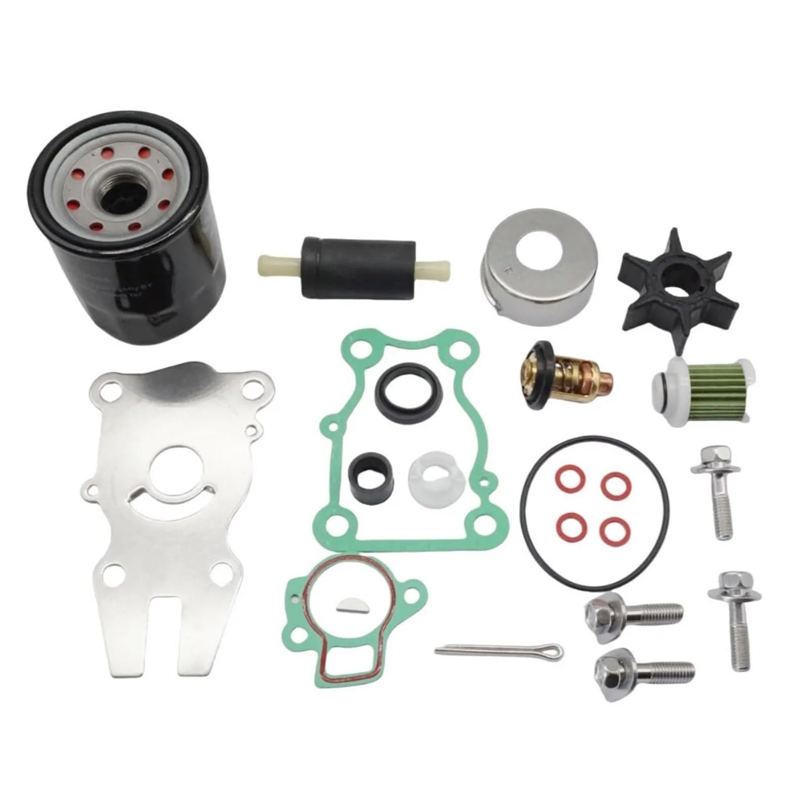 Passend for Y//a//m//a//h//a F30B F40F Wartungssatz ab 2009 Außenbordmotor Wasserpumpen-Reparatursatz mit Dichtung, Thermostat, Öl- und Kraftstofffilter