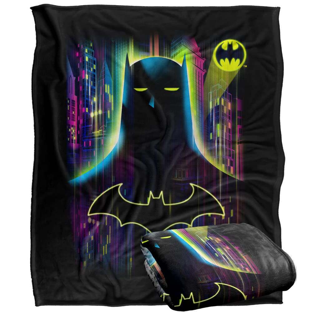 BATMAN Knight Lights Officially Licensed Silky Touch Super Soft Throw Blanket 152 x 127 cm