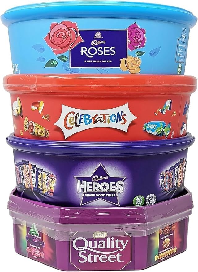 Assorted Festive Chocolate Tubs 650g Chocolate Sharing Present (1